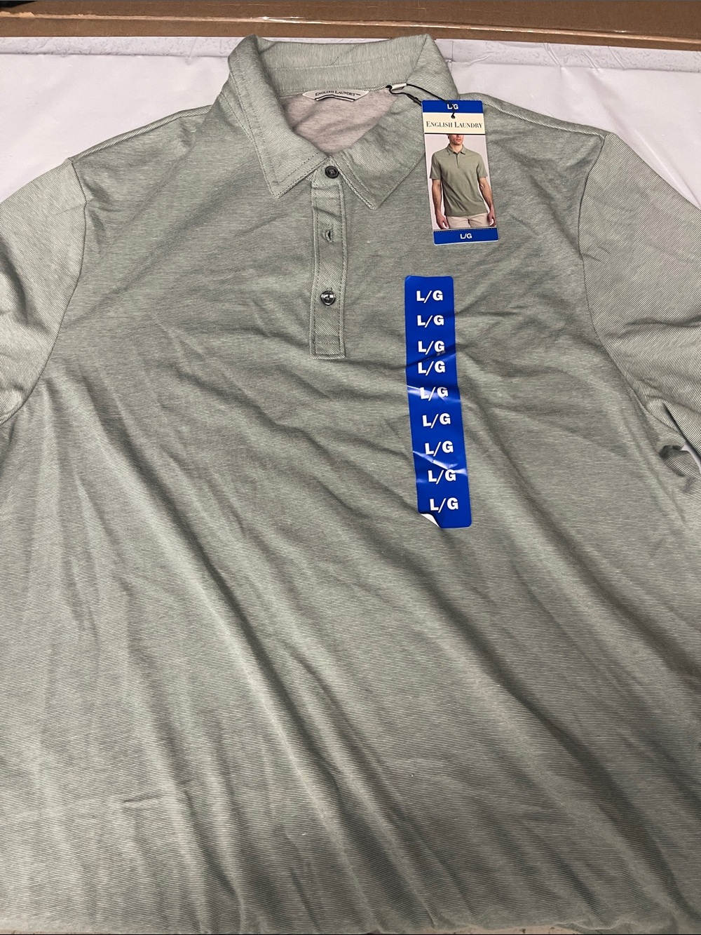English Laundry Men's Light Sage Green Polo